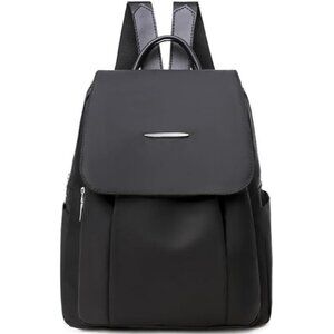 Mini Nylon Backpack for Women Lightweight Travel Purse B Black Small Trendy Bag